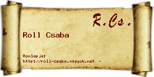 Roll Csaba névjegykártya